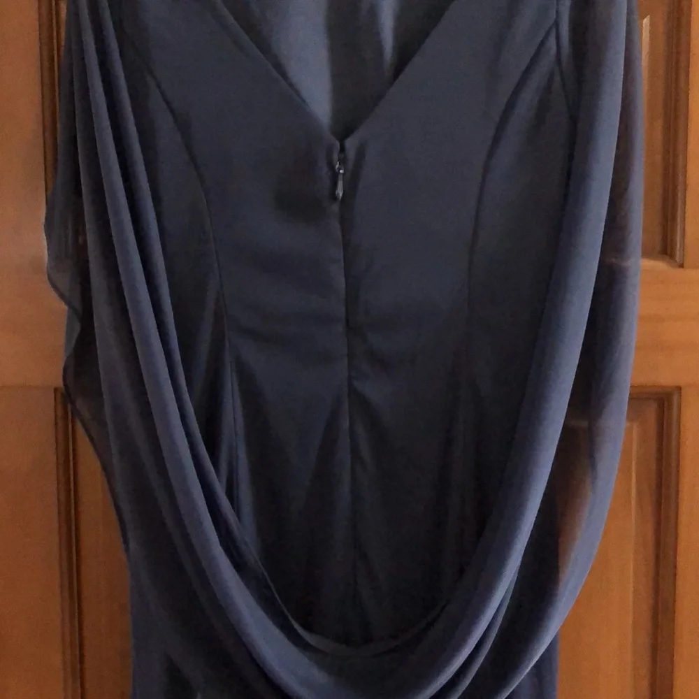 Azazie elegant Blue-Grey Gown, size 10 - Picture 8 of 15